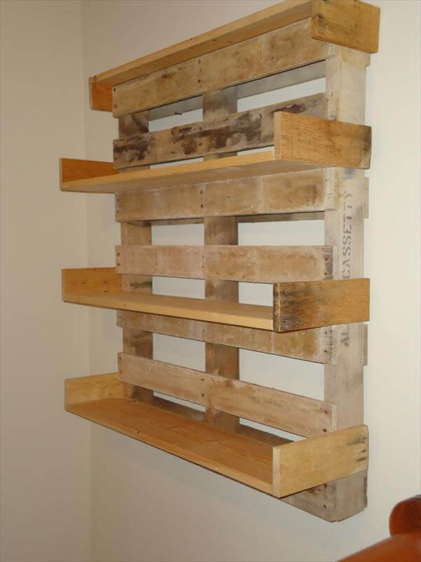 Diy Pallet Bookshelf, How To Make Shelves Out Of Wood Pallets