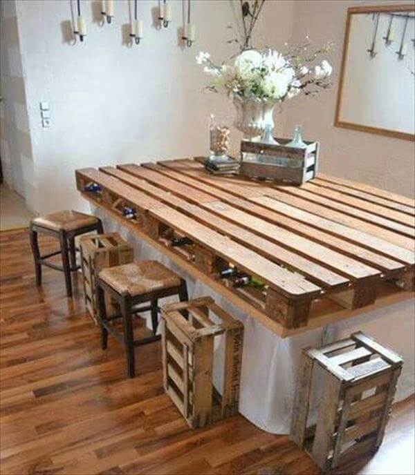 upcycled pallet dining table