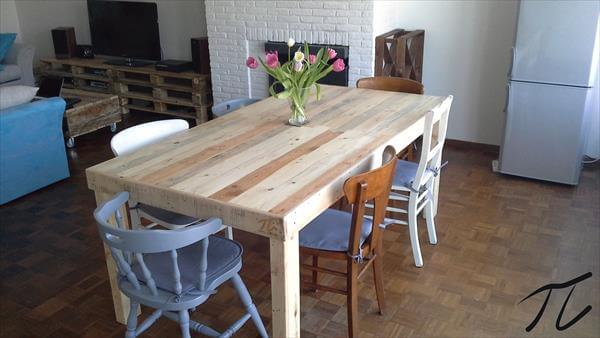 Diy Pallet Dining Table, How To Make A Dining Room Table From Pallets