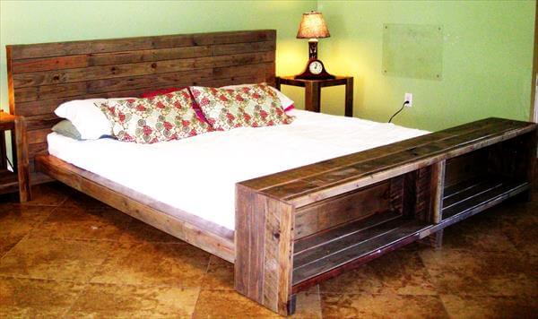 Wood Platform Bed With Tables