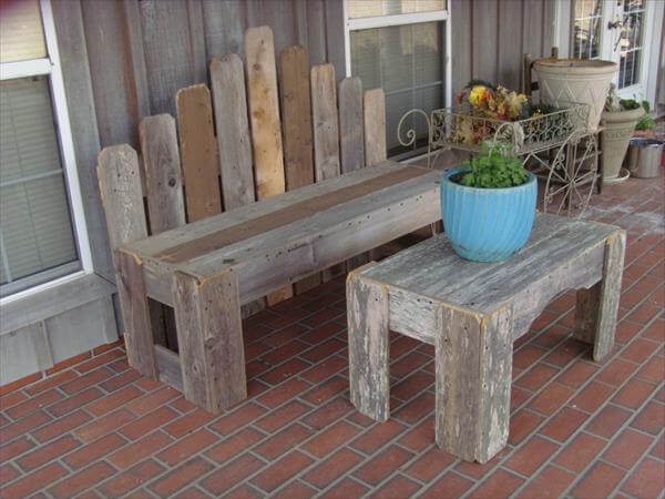 upcycled pallet garden bench