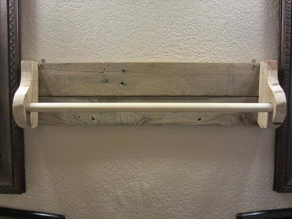 recycled pallet towel bar