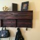 recycled pallet shelf and coat rack