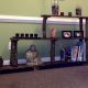 recycled pallet tiered bookshelf