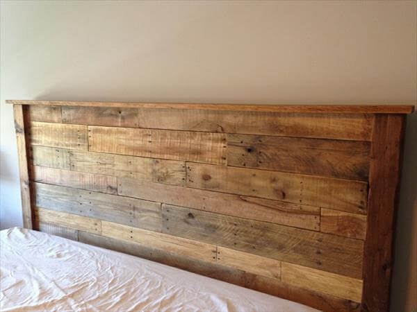 Diy King Sized Pallet Wood Headboard, Diy King Size Bed Frame Pallets
