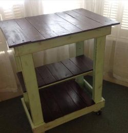 recycled pallet kitchen cart