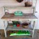 upcycled pallet potting bench