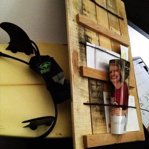 handcrafted pallet entry wall mail organizer
