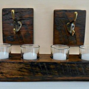 rustic pallet candle votive and e single hooks