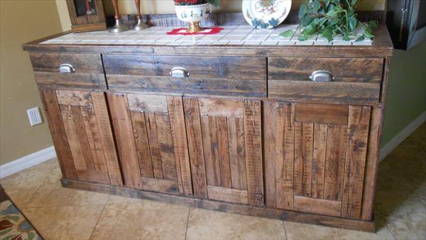 recycled pallet wood side board