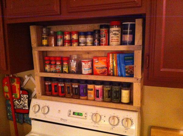 Wood Pallet Spice Rack