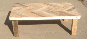 upcycled pallet chevron coffee table
