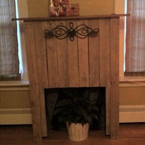 recycled pallet faux fireplace