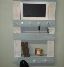 recycled pallet wall shelf and organizer