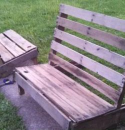 repurposed pallet adirondack styled benches and chairs
