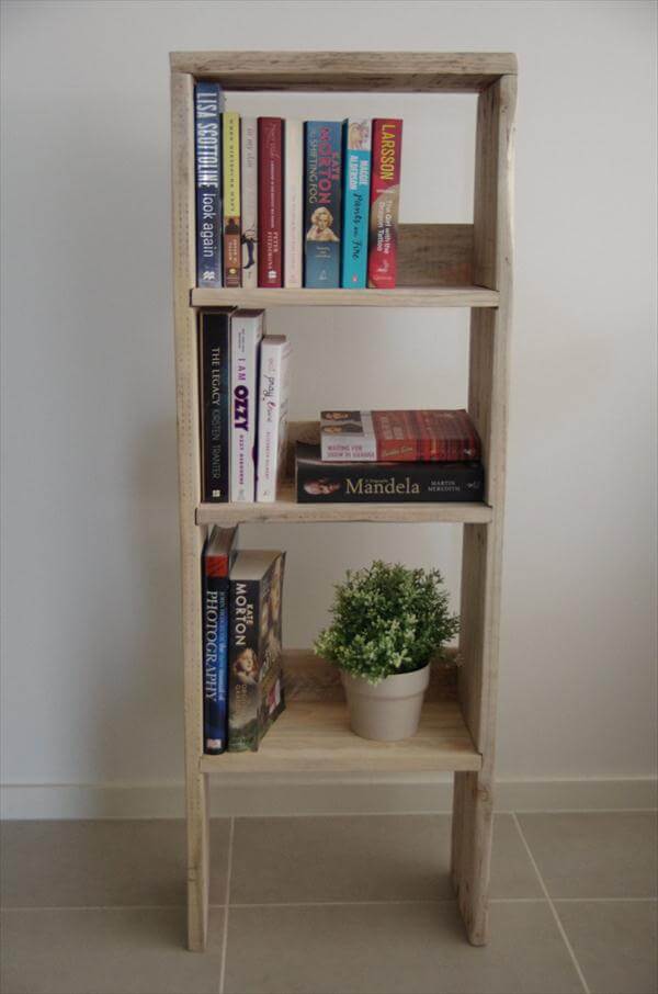 Diy Pallet Wood Bookcase Bathroom Storage Unit