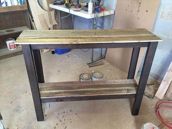 Pallet Sofa Table Hall, How To Make A Console Table From Pallets