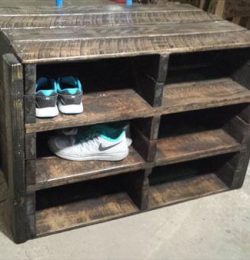 ultra rustic pallet shoes rack and storage unit