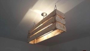 repurposed pallet ceiling light