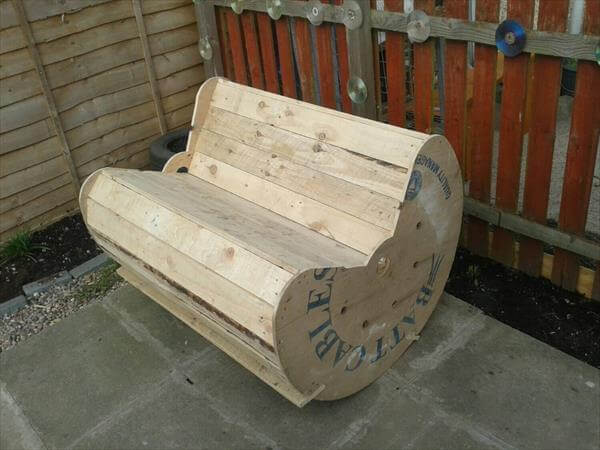 Diy Pallet And Cable Drum Rocking Chair