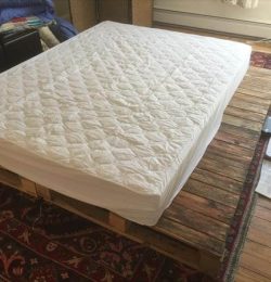 handcrafted pallet platform bed