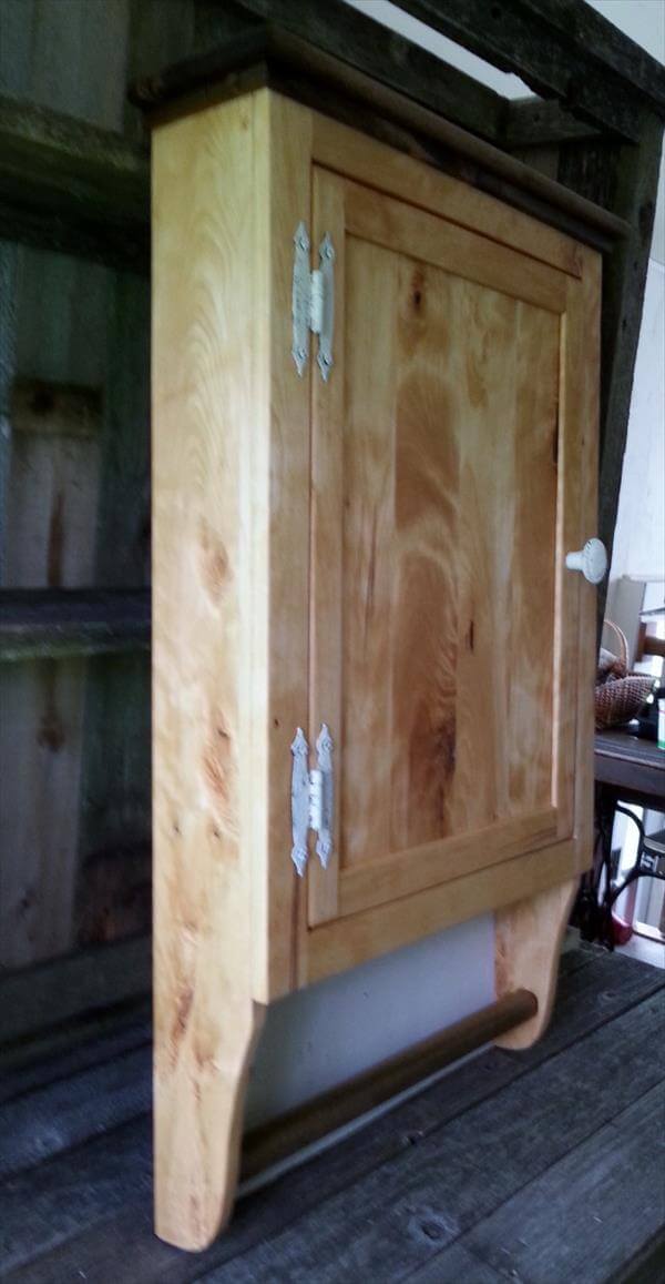 Pallet Bathroom Wall Cabinet With Towel Rack