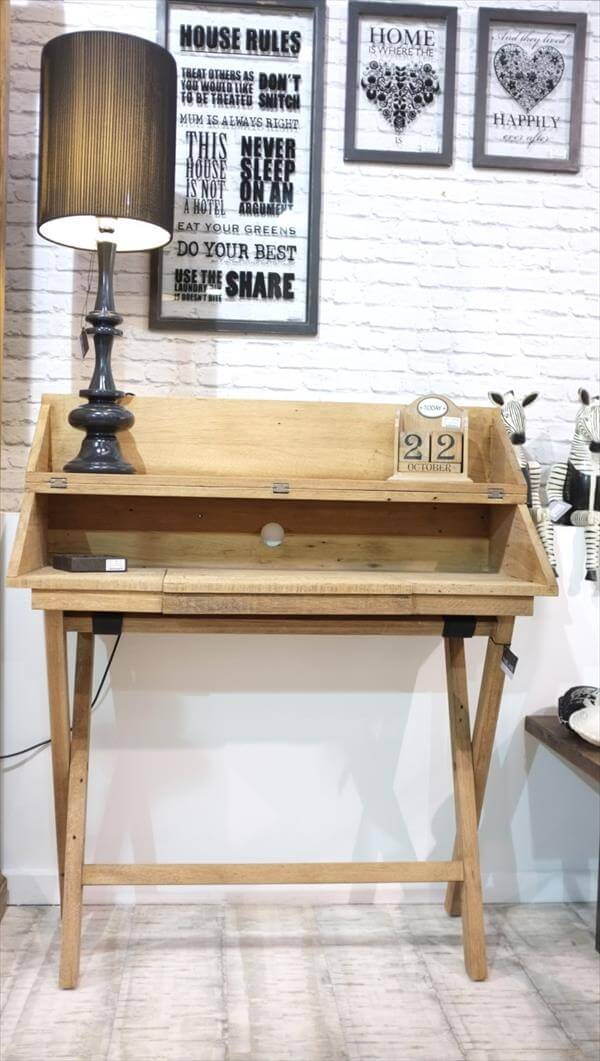 reclaimed pallet campaign style desk