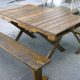 reclaimed pallet dining table with criss cross legs