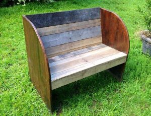 handcrafted pallet and old wood garden bench