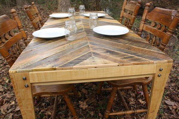 handmade wooden pallet dining table