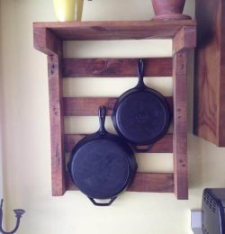 recycled pallet kitchen pot rack