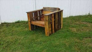 outdoor chair salvaged from pallets