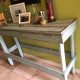 upcycled pallet distressed entryway table