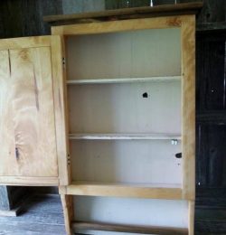 wooden pallet wall cabinet with towel rack