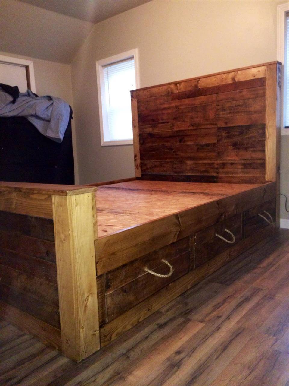 Pallet Bed And Headboard With Storage, Pallet Headboard And Footboard