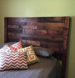 Recycled pallet rustic headboard
