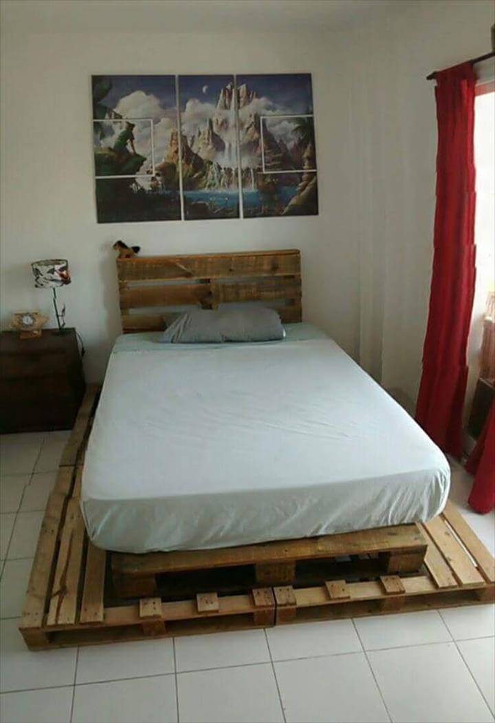 diy pallet bed with headboard