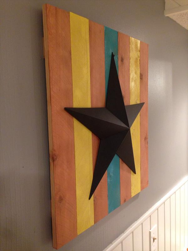 Pallet And Metal Star Wall Art