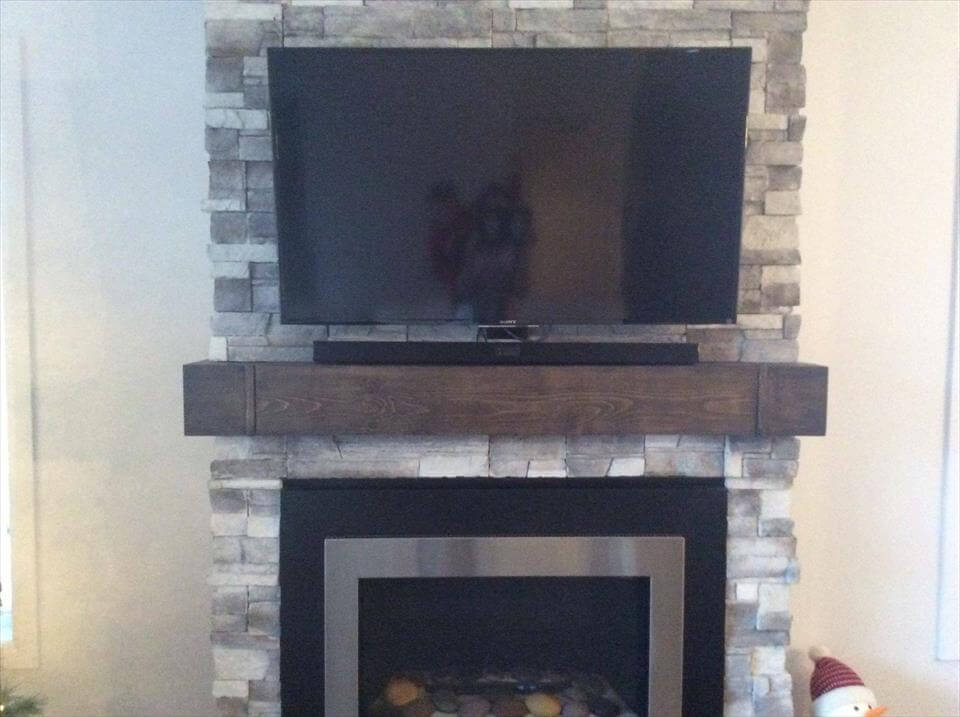 handmade wooden pallet wall hanging TV stand