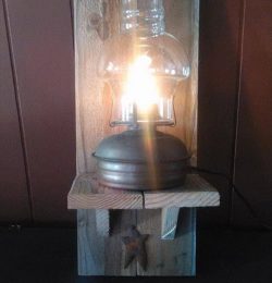 recycled pallet wall lamp