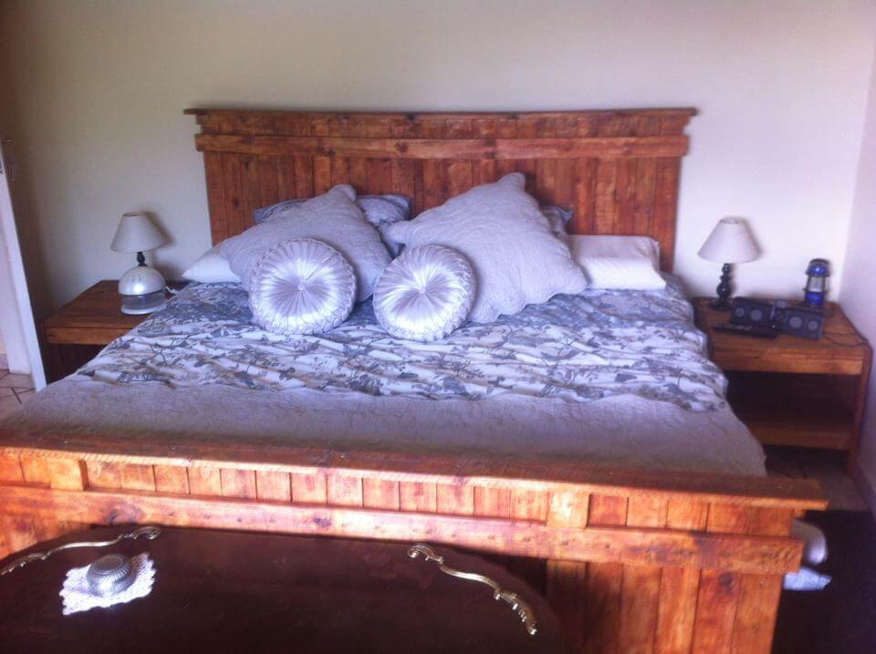 sturdy bed made of pallets