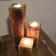 Recycled pallet candle holders