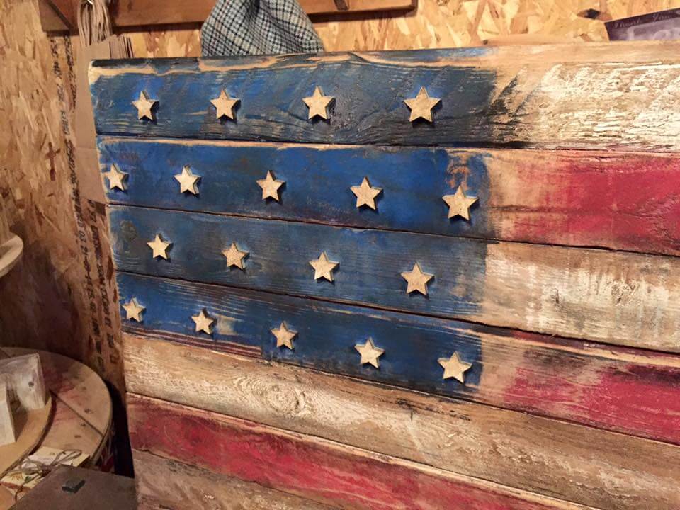 Wooden pallet rustic flag