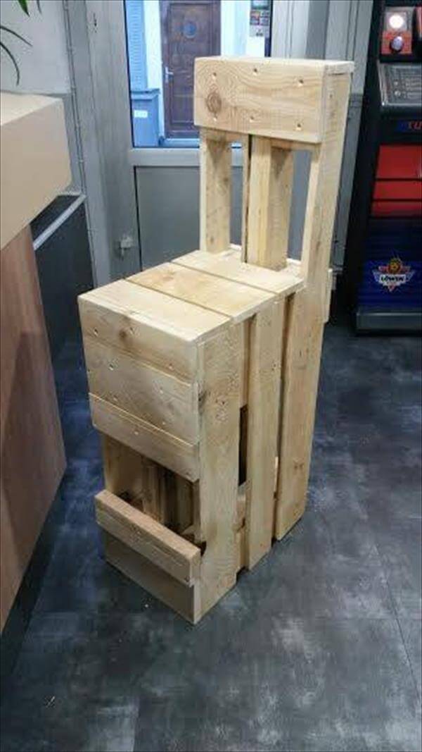 handmade wooden pallet bar stool