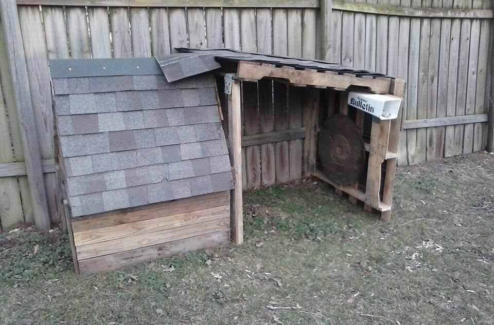 recycled pallet 2 story pet house