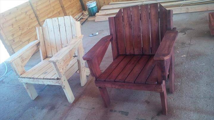 recycled pallet wooden chairs