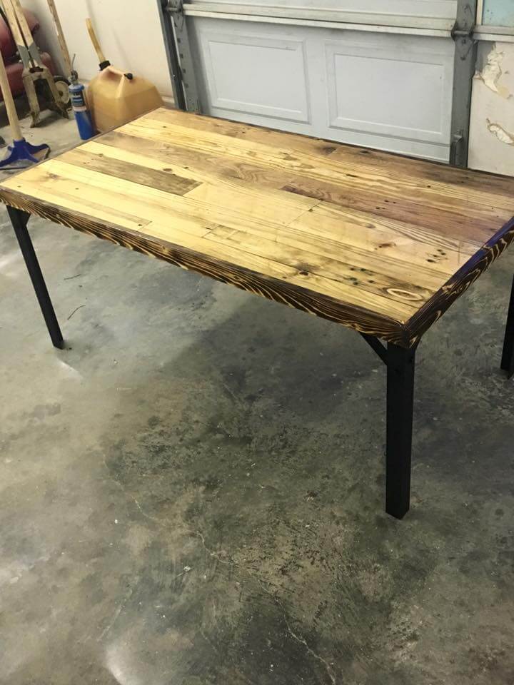 Diy Pallet Table With Metal Legs, Metal Legs To Build A Table