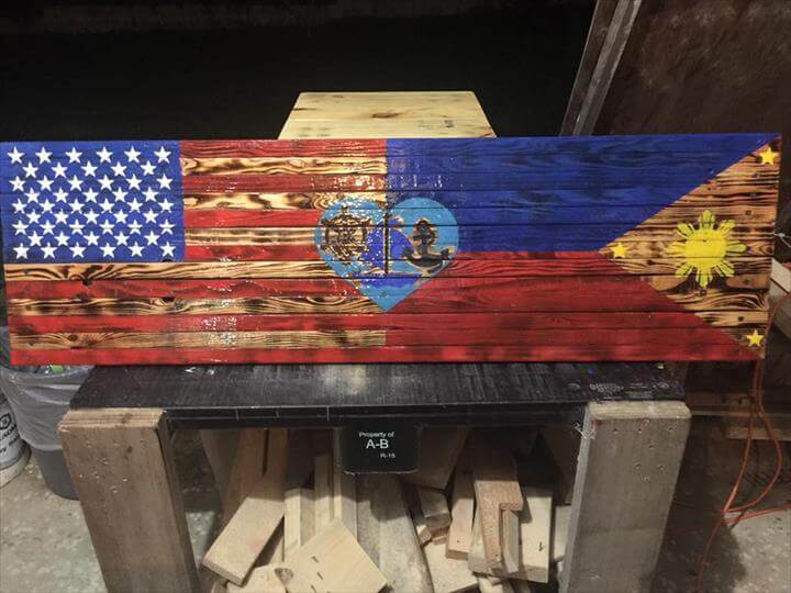 Wooden pallet flag