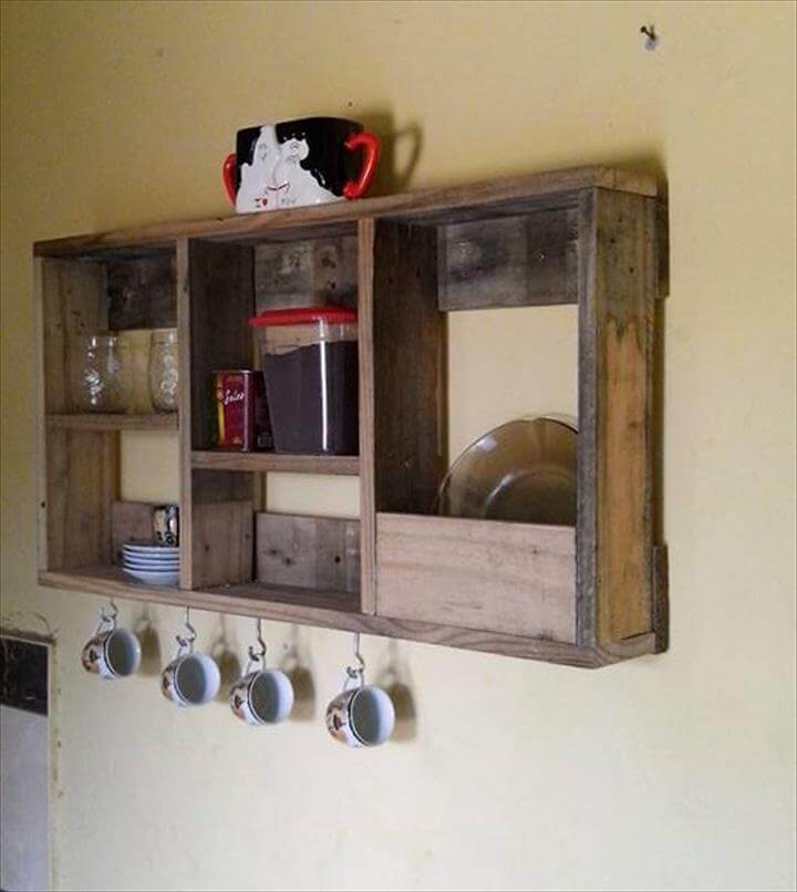 repurposed pallet tea rack