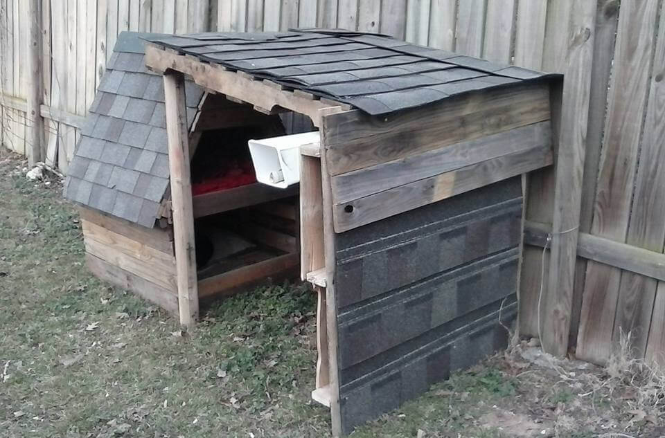 repurposed wooden pallet 2 story pet house